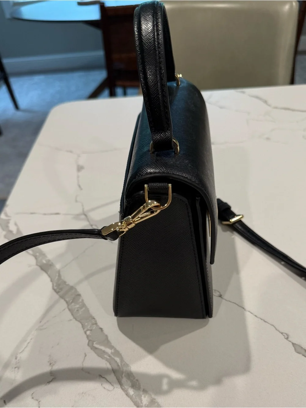 kate spade Reegan  Leather Top-Handle Crossbody in Black - Picture 9 of 11